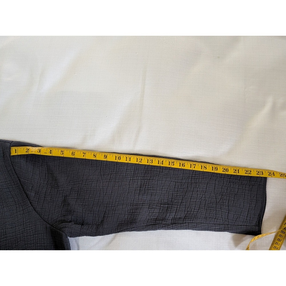 Eileen Fisher Silk Blend Crinkle Collarless Jacket Classic Minimal Sz Large Gray - Picture 5 of 8